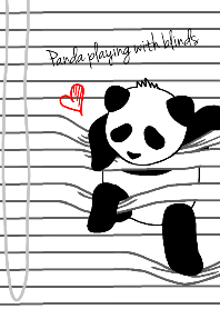 Panda playing with blinds