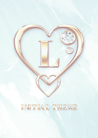 【 L 】 Heart Charm & Initial - Blue 2