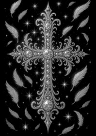 Gothic Cross & Feathers | Silver#1