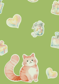 moss green ガーリーな猫