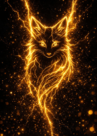 Lucky Gold Fox: Black & Gold Glow#8