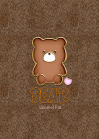 Bear Enameled Pin & Fur 34