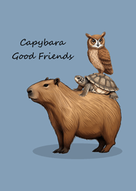 Capybara Good Friends(Morandi blue)