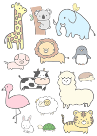 Little Cute Animals Line 테마 Line Store Little Cute Animals Line 테마 Line Store
