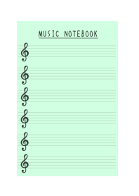 MUSIC COLOR NOTEBOOK-LIGHT GREEN-WHITE