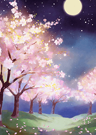 Beautiful night cherry blossoms#2011