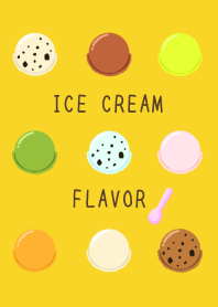 ICE CREAM FLAVOR/YELLOW/RED