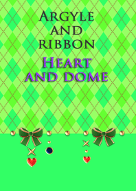 Argyle and ribbon(Heart and dome)