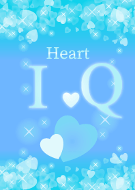I&Qイニシャル運気UP!幸せのハート青ブルー