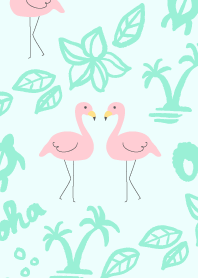 アロハフラミンゴ-緑-