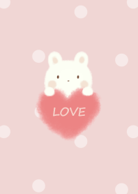 mokomoko heart -rabbit- pink dot
