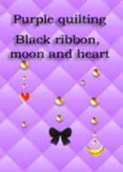 Purple quilting(ribbon, moon and heart)