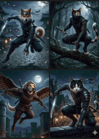 stampAI-ninja animals-qimups