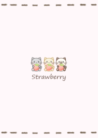 Small Cat and Ichigo -pink-