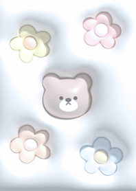 blue Plump bear and flower 15_2
