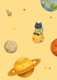 Space Cat01 brown & yellow JP
