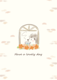 Hedgehog by the window* -orange-