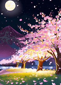 Beautiful night cherry blossoms#332