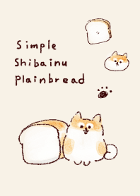 simple Shiba Inu Plain bread beige.