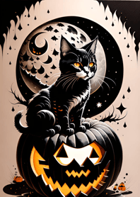 halloween cat fC9a6C