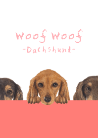 Woof Woof - Dachshund L - WHITE/RED
