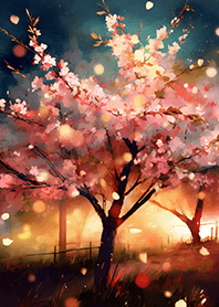 Beautiful night cherry blossoms#875