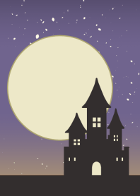 Full moon and castle simple Halloween