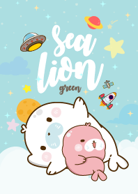 แมวน้ำอุ๋งๆ กาแล็กซี่ สีเขียว