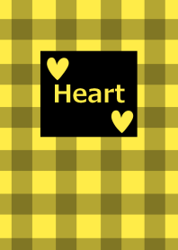 Check pattern and yellow heart from J