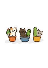 แมวที่ชอบกระบองเพชร-สีขาว