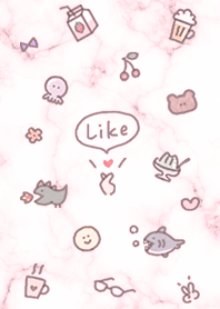 Hand-drawn icon and marble3 pink12_2