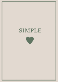 SIMPLE HEART =beige green=**