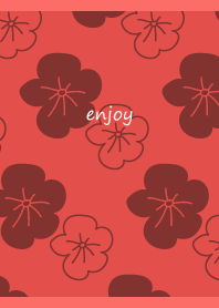 rough flowers on red JP