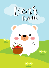 Cute White Bear Duk Dik Theme