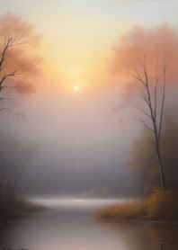 Misty tranquil lake 097d42