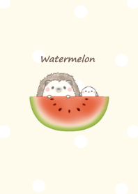 Hedgehog and Shimaenaga -watermelon- ye2