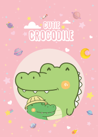 Crocodile Cute Galaxy Pink