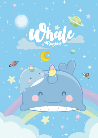 ปลาวาฬ สายรุ้ง ยูนิคอร์น สีฟ้า