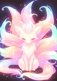 Dreamy, radiant nine-tailed fox king