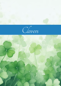 Lucky clover on blue