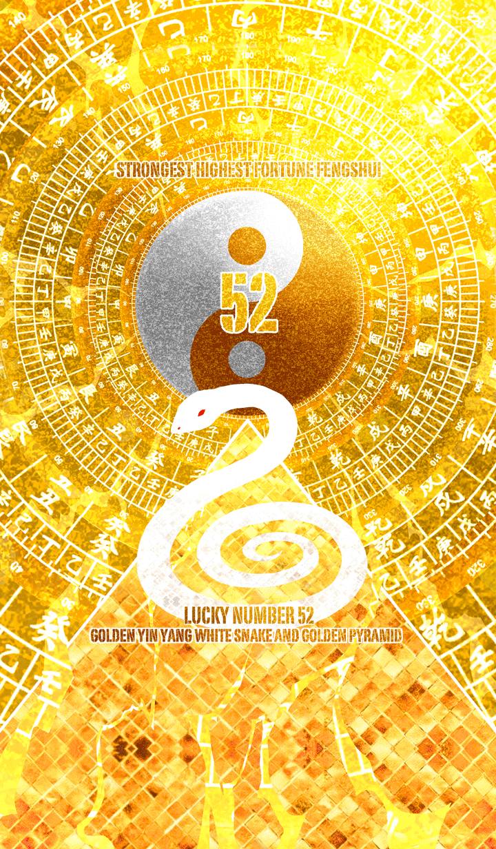 Golden Yin Yang and white snake 52