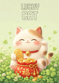 Pretty Neko (Lucky Cat) In Clover