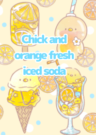 Chick and orange fresh iced soda