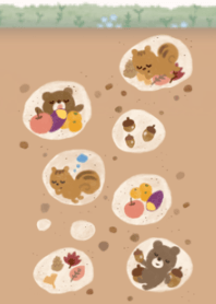 hibernating bear and squirrel