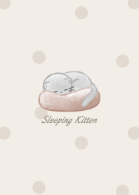 Sleeping Kitten -pink- dot