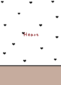 Beige white. With a black heart pattern.