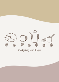 Hedgehog and Cafe -beige pink-