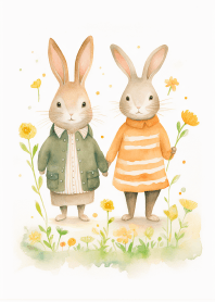 可愛的兔子情侶!