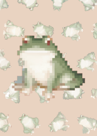 Frog Random Pixel Art Theme Beige 02