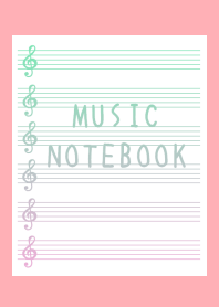 GRADIENT MUSIC NOTEBOOK-PINK RED